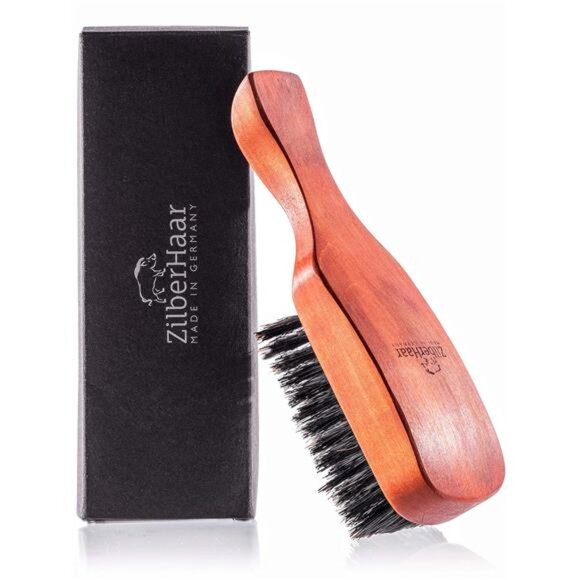 Men's Hair and Beard Brush – Soft Boar Bristles – Massages and Exfoliates